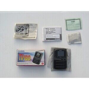 Vintage CASIO TV-100B 1.6" LCD Color Television NTSC Portable Pocket TV WORKS